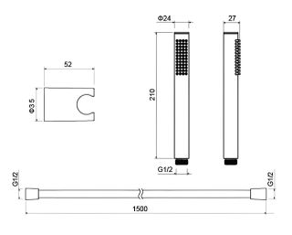 Душевая лейка Aquatek Европа AQ2034BG шлифованное золото